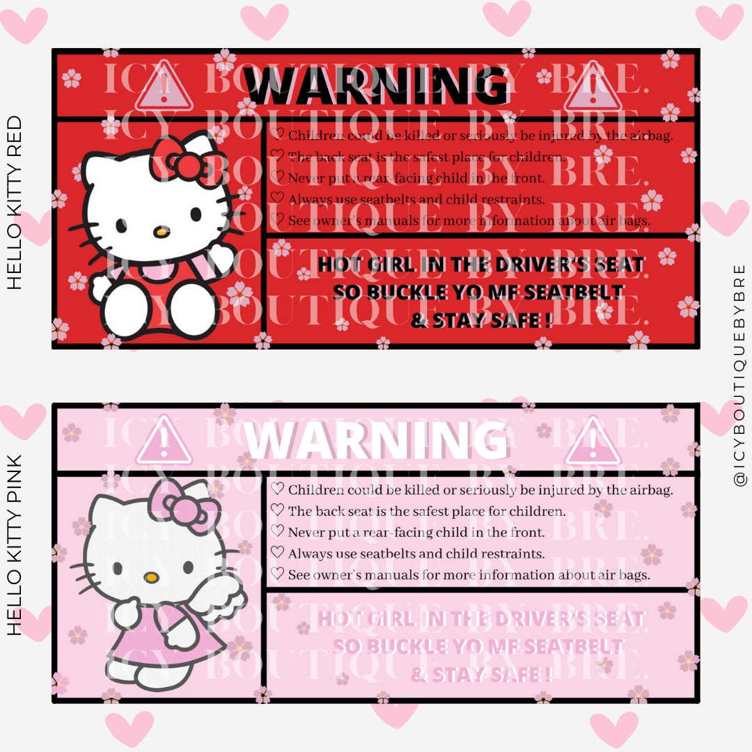 2 x Hello Kitty Auto Rückspiegel Aufkleber Sticker Chrom