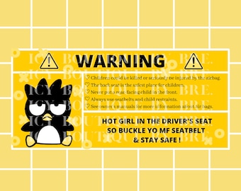 Pingüino malo - Pegatina de advertencia para coche