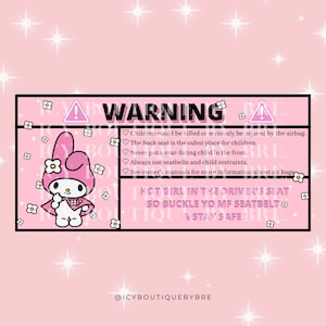 Kitty with Bunny Ears - Car Warning Stickers