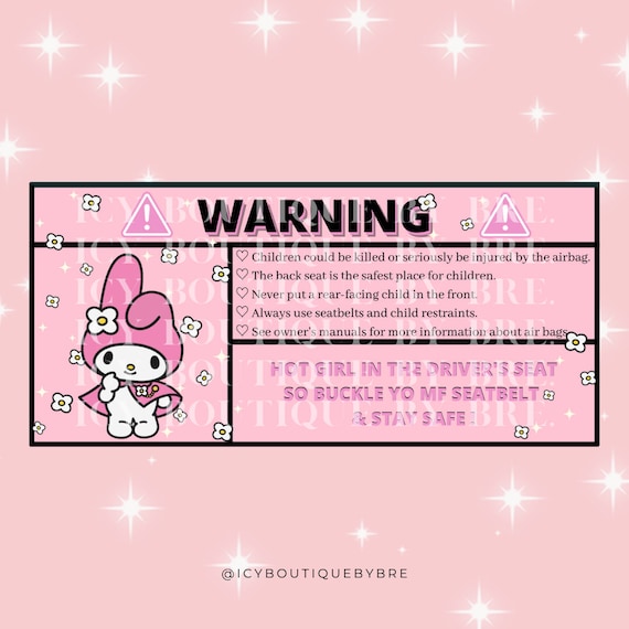 Kitty with Bunny Ears - Car Warning Stickers