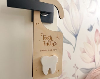 Tooth Fairy Please Stop Here Hanger, Door Hanger, Tooth Collection