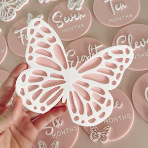 Mariposa acrílica, decoración de guardería, decoración de habitación, regalo de bebé, doble capa, colgante de pared