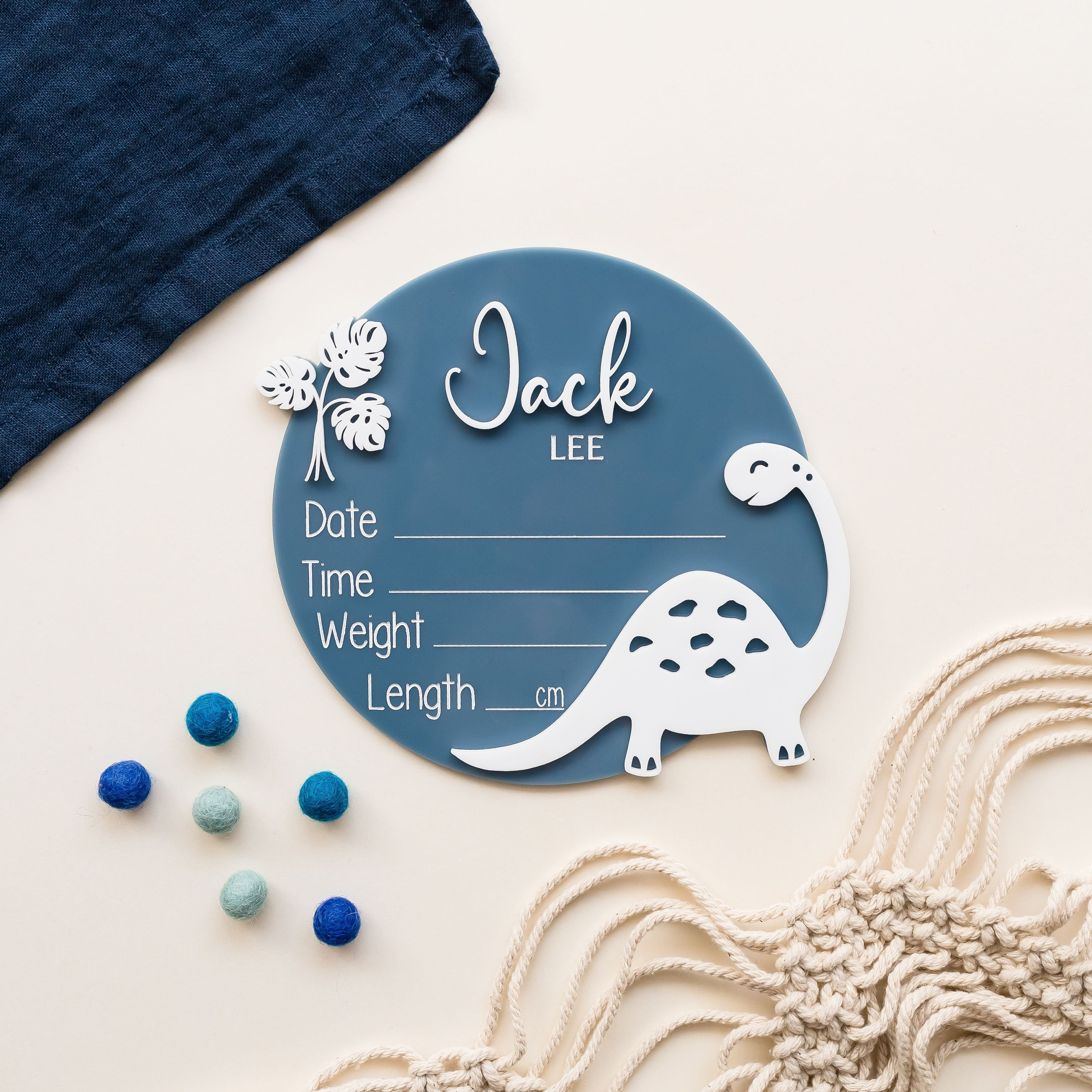 Dinosaur Birth Announcement & Information, Name Plaque - Etsy