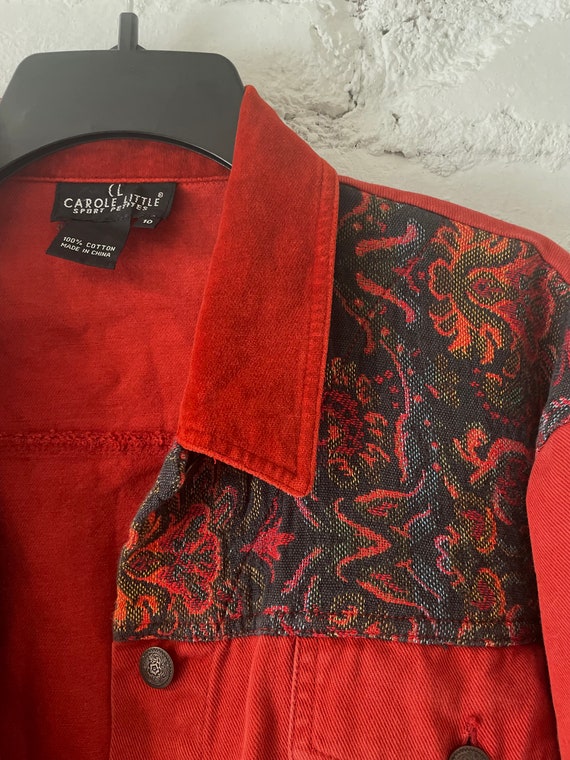 Carole Little Patchwork Denim Jacket - image 5