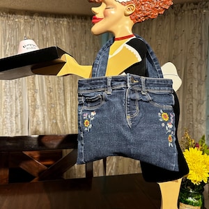 Bolsa de jeans reciclados - Pequeña con flores