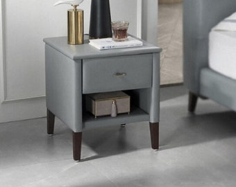 Blue Nightstand Etsy