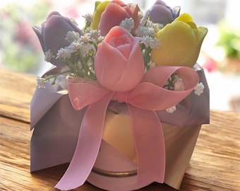 Tulip Wax Melt Bouquet made with 100% Beeswax - Handmade - Unique Gift Idea