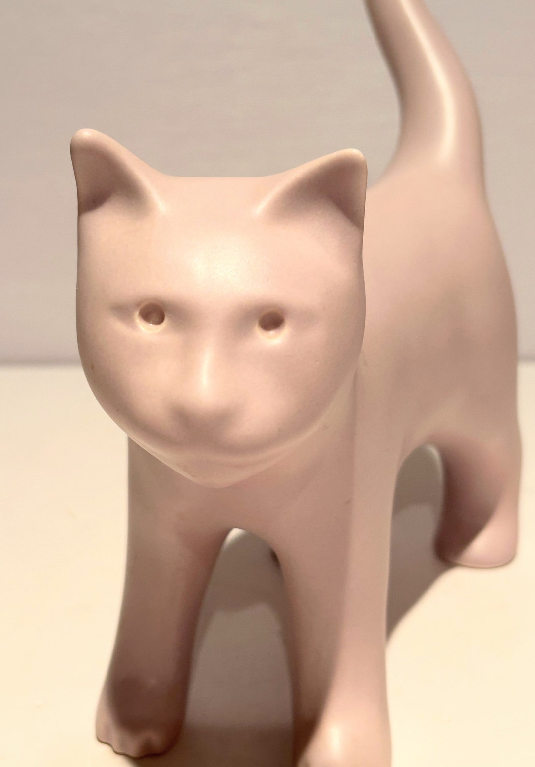 Venice Clay Lavender Cat Figure by Gary Steinborn Signed Etsy