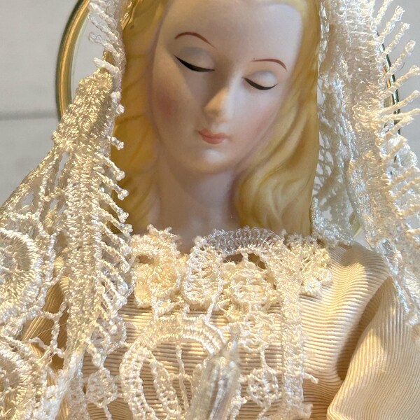 Vintage Roman 15” Ivory Lace Angel Tree Topper