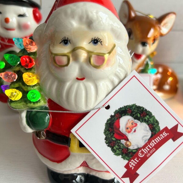 Set of 4, Mr. Christmas Nostalgic Light Up Figurines/Ornaments