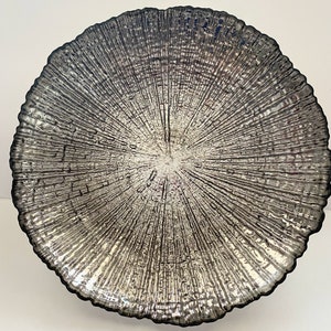 Silver Leaf 12” Glass Bowl