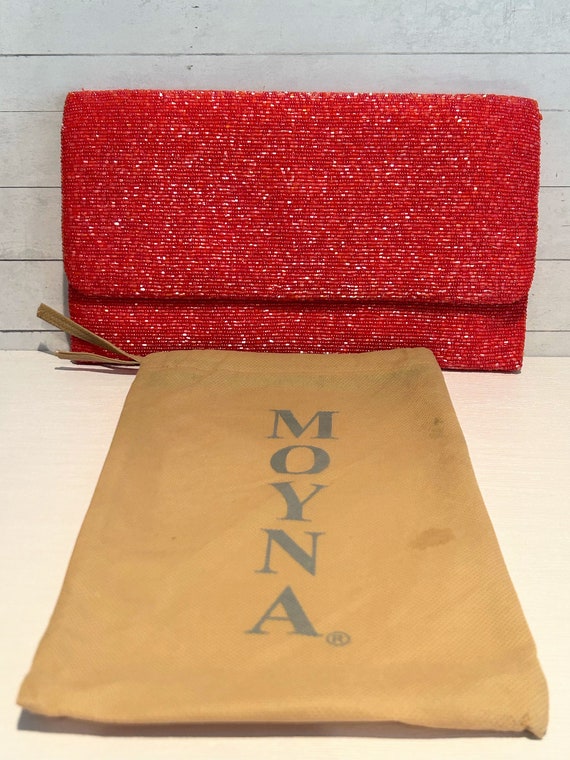 Moyna Orange Orange Hand Beaded Clutch