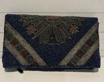 Lady Jade Designs Micro Beaded Velvet Fold Over Purse