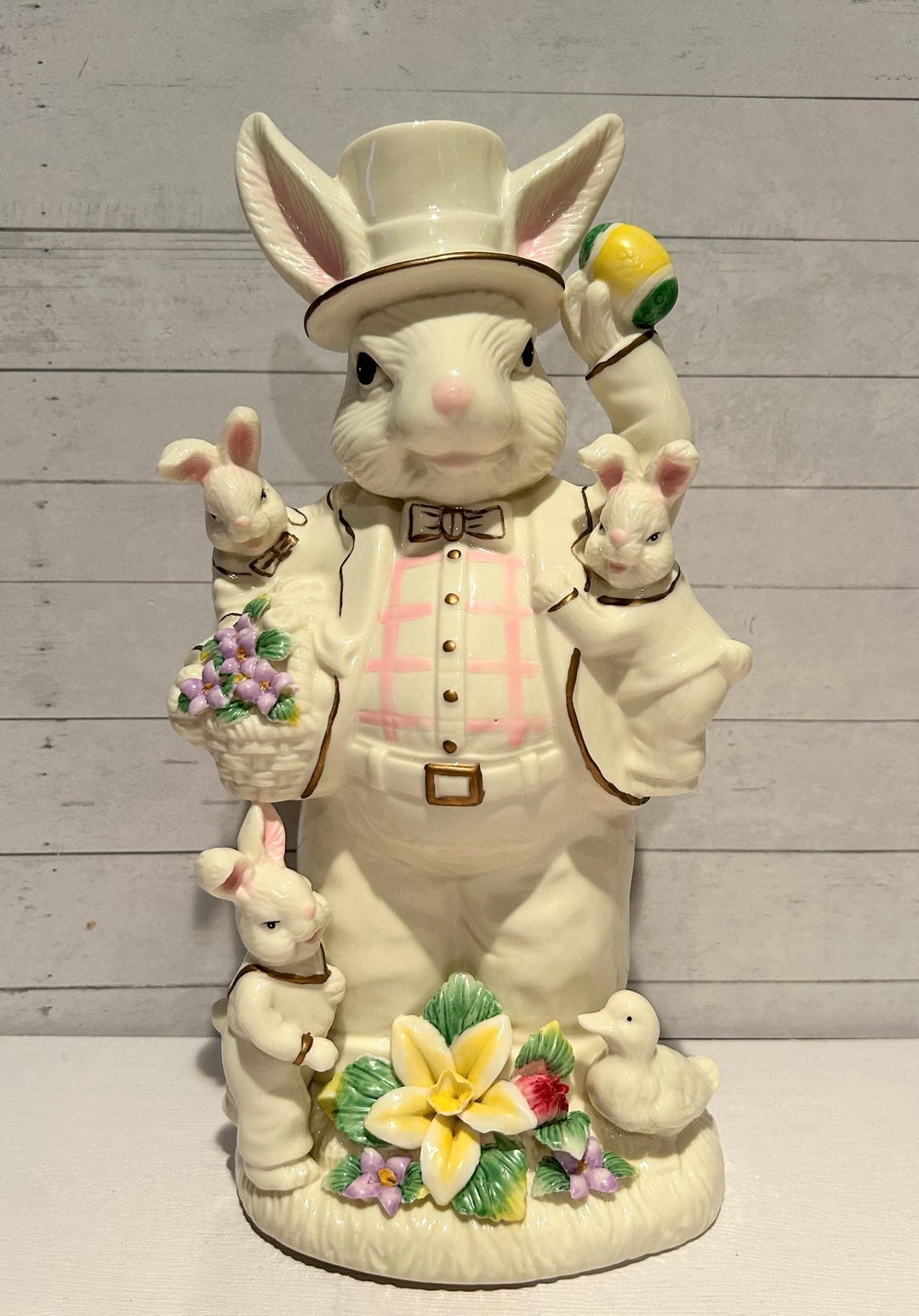 Vintage 12” Porcelain Rabbit Musical Figure - Etsy