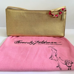 Vintage Beverly Feldman Gold Metallic Leather Purse