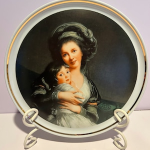 Vintage “Madame Vigee Lebrun et sa Fille” Vigee Lebrun 1755-1842 Limoges France Collector Plate
