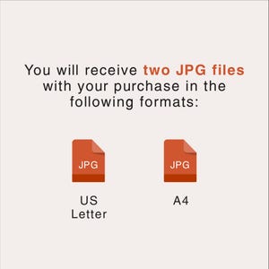 Puede incluir: Esta compra incluye dos archivos JPG: uno en tama&ntilde;o US Letter y otro en tama&ntilde;o A4.