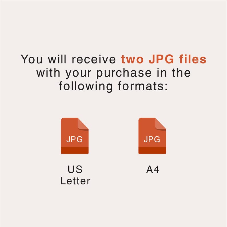 Puede incluir: Esta compra incluye dos archivos JPG: uno en tama&ntilde;o US Letter y otro en tama&ntilde;o A4.