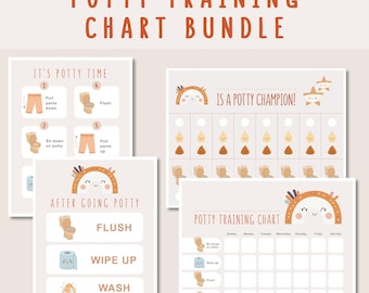 Paquete de tablas de entrenamiento para ir al baño: Ayuda visual, rutina de baño (descarga digital)