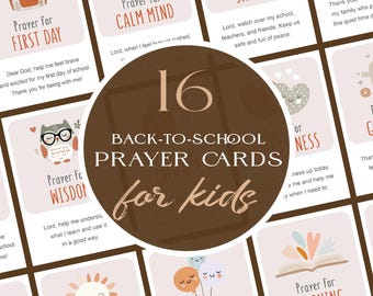 16 Printable Back-to-School Prayer Cards: Christian Kids Lunchbox Notes (PDF Download)