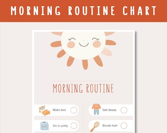 Tabla de rutina matutina para niños: Lista de verificación para niños pequeños, horario preescolar (descarga digital)