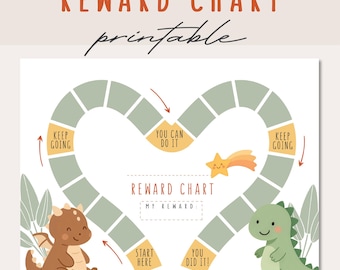 Dinosaur Reward Chart with Star Stickers: Potty Training (Digital Download)