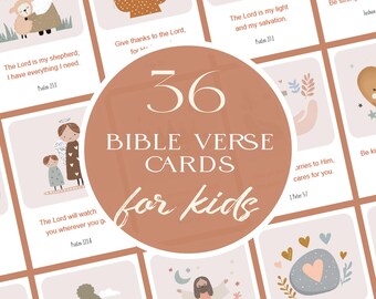 36 Printable Bible Verse Cards for Kids: Christian Scripture Study (PDF Download)