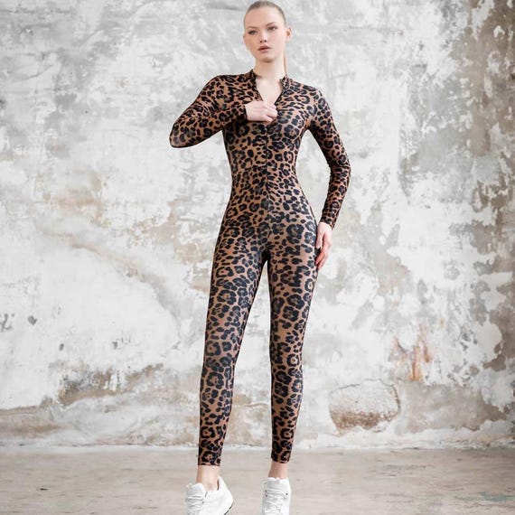 Body Manga Larga Leopardo Y2K Para Mujer Estilo Festival, Fiesta Y Tiempo  Libre, Ajuste Elástico