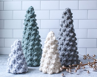 Crochet Christmas Trees, Winter Decor, Holiday Entryway, Handmade Christmas Decor, Holiday Decor, Winter Mantel, Christmas Centerpiece