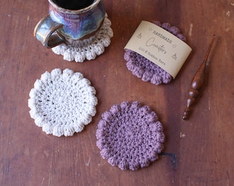 PATRÓN DE GANCHILLO, Patrón de posavasos nido para taza, Patrón de posavasos de ganchillo, Rápido y fácil, Decoración hecha a mano, Posavasos bohemios, Posavasos DIY, Juego de posavasos