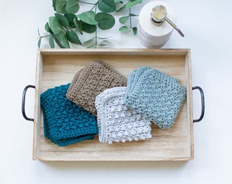 CROCHET PATTERN | Crochet Farmhouse Dishcloth Set Patterns | PDF Download | Four Patterns In One | Beginner Friendly Crochet Dishcloths