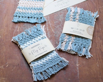 Mug Rug Wrap Etiketten | Crochet Knit Produktschlagworte | PDF Herunterladen | Handwerksmesse Prep | DIY Verpackung | Gehäkelte Strick Geschenkverpackung