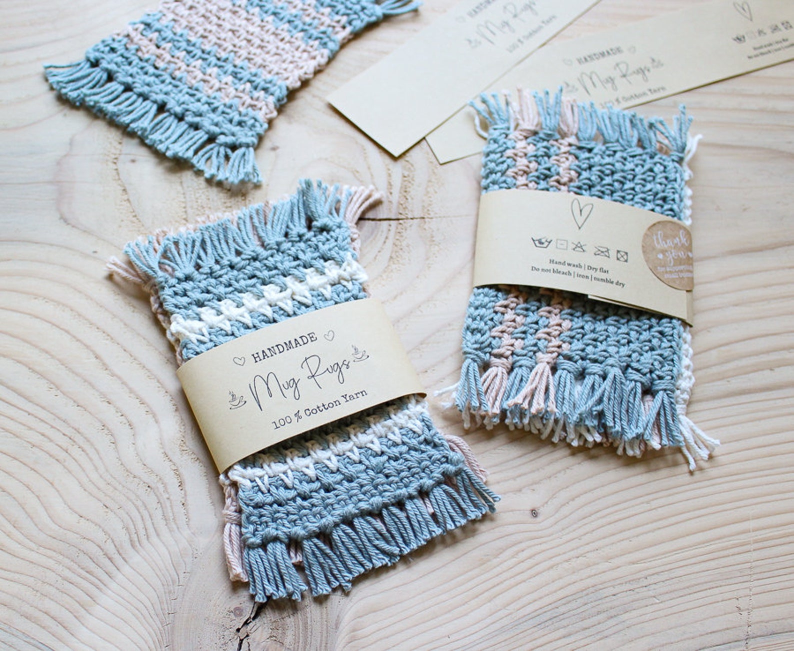 PRINTABLE Mug Rug Wrap Labels | Crochet Knit Product Tags | PDF ...
