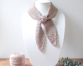 CROCHET PATTERN | Neckerchief Pattern | Crochet Scarf Pattern | Crochet Bandana | Skinny Scarf | Lightweight Scarf | Beginner Friendly