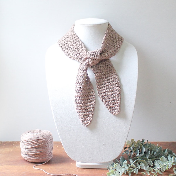 CROCHET PATTERN | Neckerchief Pattern | Crochet Scarf Pattern | Crochet Bandana | Skinny Scarf | Lightweight Scarf | Beginner Friendly