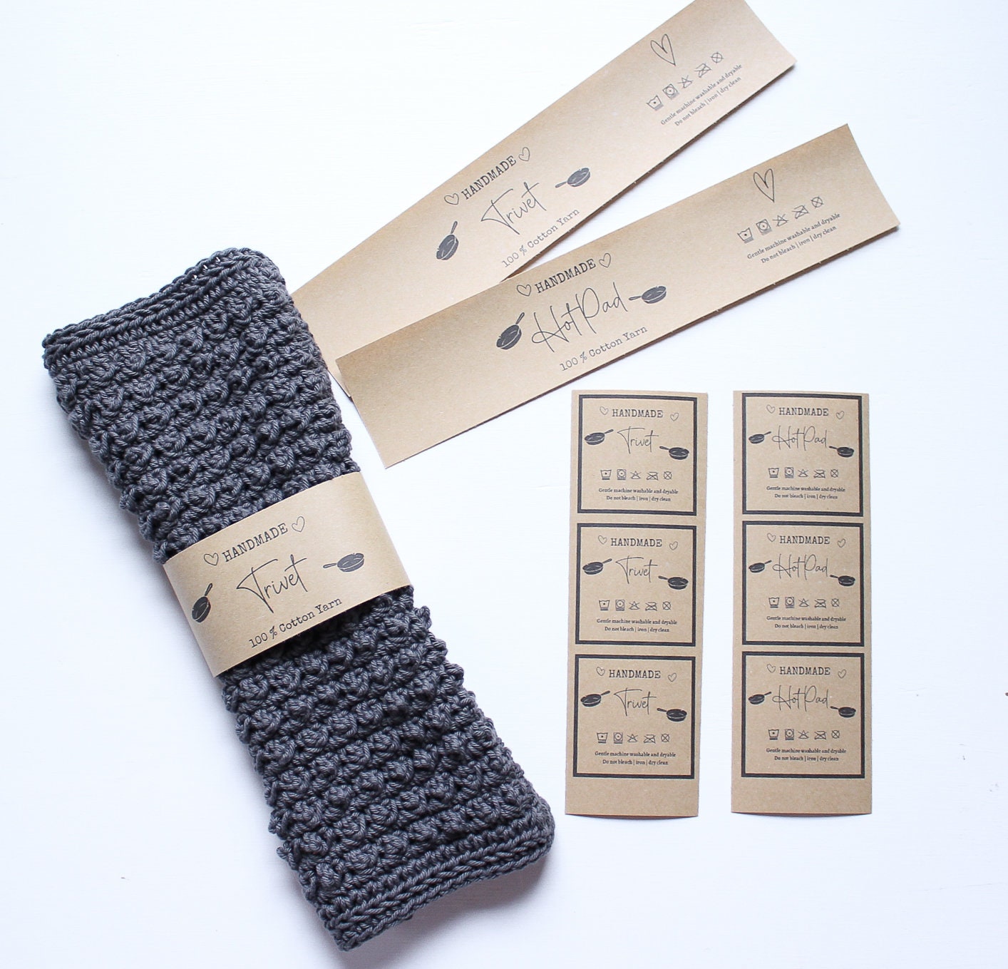 PRINTABLE Trivet Wrap Labels, Crochet Trivet Tags, PDF Download, Knit ...