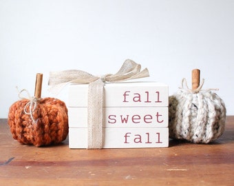 Fall Book Stack, Rustic Farmhouse Tiered Tray Decor
