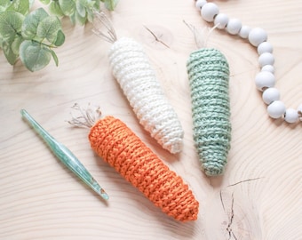 Crochet Pattern, Carrot Pattern, Spring Crochet Ideas, Easter Patterns, Pattern PDF, Easy Crochet, Quick, 3 Sizes, Easter Decor For Table