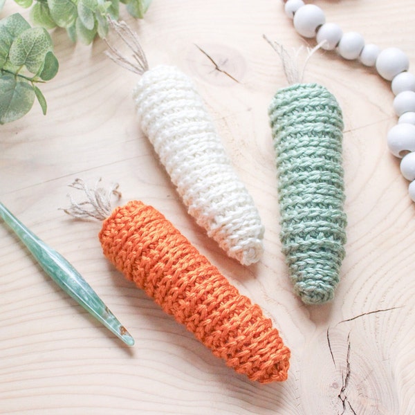 Crochet Pattern, Carrot Pattern, Spring Crochet Ideas, Easter Patterns, Pattern PDF, Easy Crochet, Quick, 3 Sizes, Easter Decor For Table