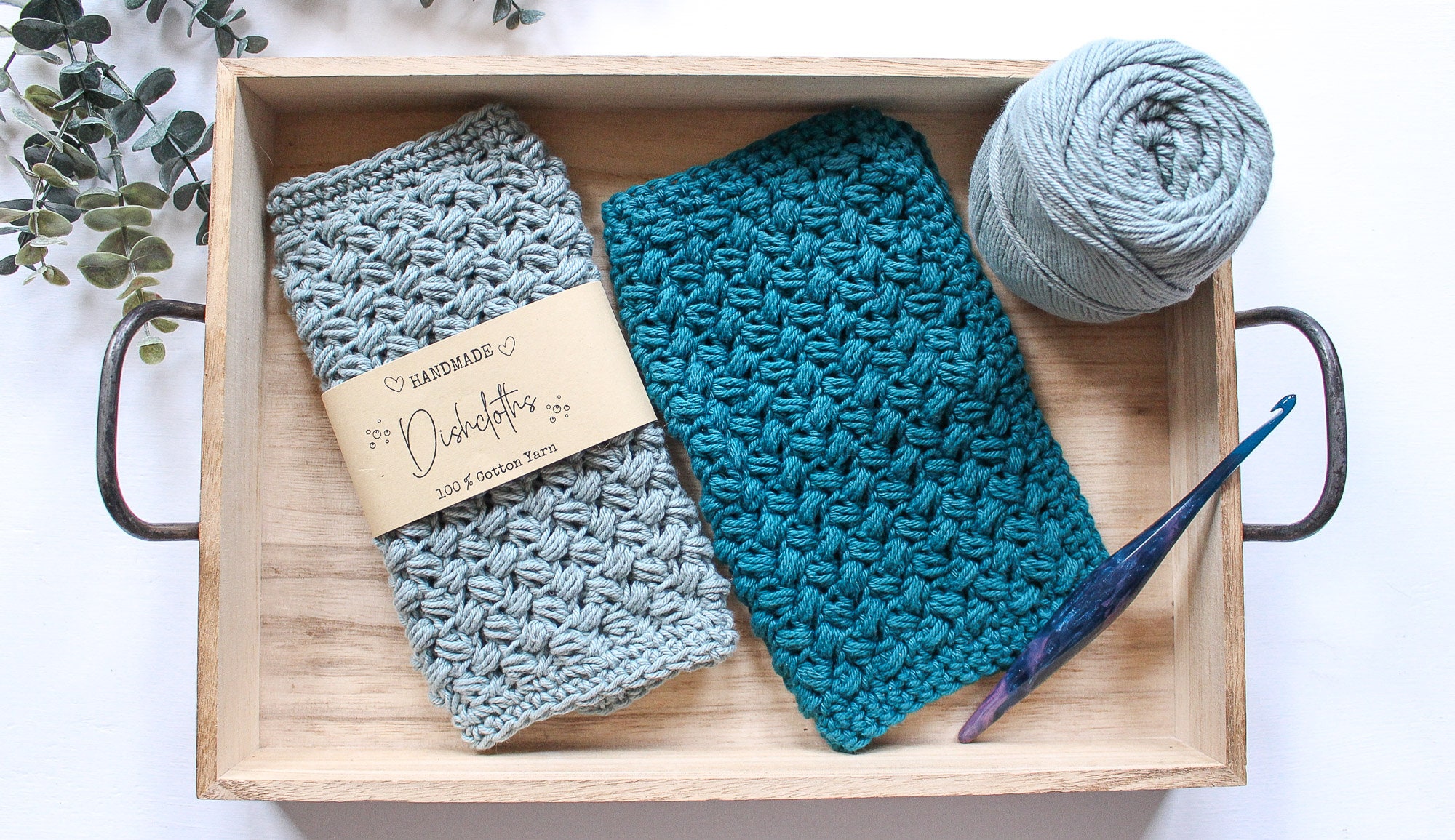 Dish Script Crochet Pattern Crochet Pattern | Crochet Dishcloth Pattern | Crochet Bean Stitch ...