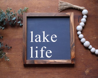 Lake Life Sign | Lake House Decor | Cabin Decor | Camp Sign | Gift For Lake House Owner | Summer Decor | Lake Sign | Modern Farmhouse Style