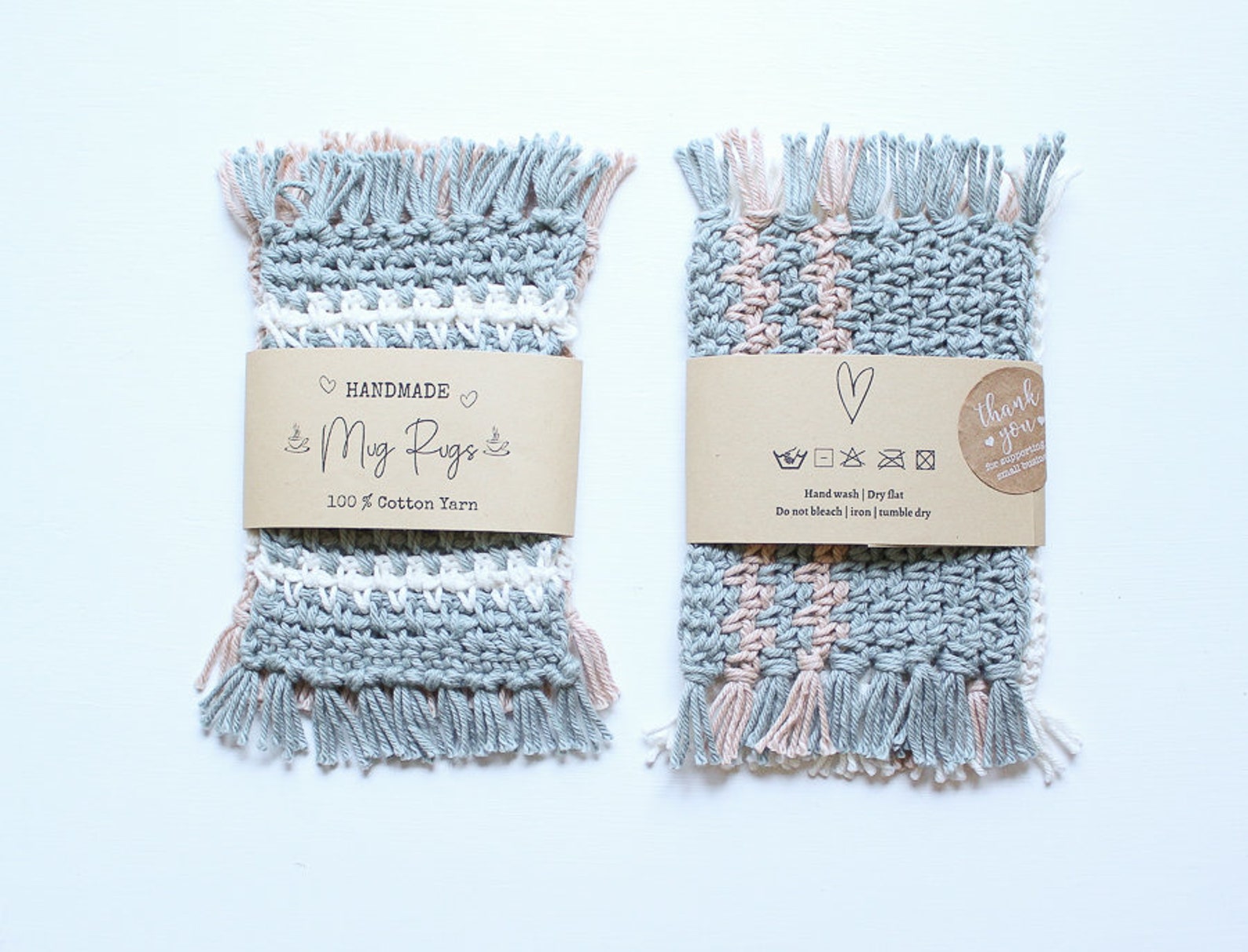 Fabric Rug Label PRINTABLE Mug Rug Wrap Labels | Crochet Knit Product Tags | PDF ...