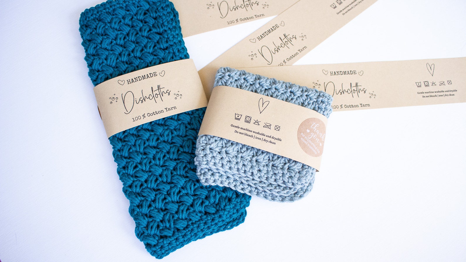 PRINTABLE Dishcloth Wrap Labels Crochet Knit Dishcloth Tags - Etsy