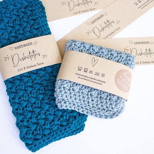 PRINTABLE Dishcloth Wrap Labels | Crochet Knit Dishcloth Tags | PDF ...