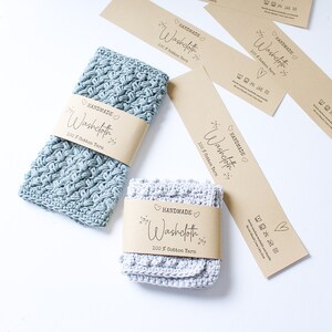 PRINTABLE Washcloth Wrap Labels | Crochet Knit Washcloth Tags | PDF ...