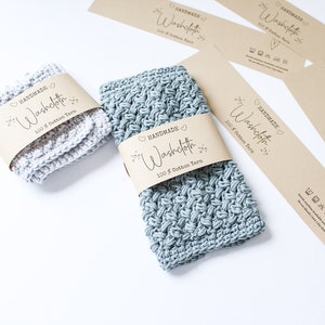 PRINTABLE Washcloth Wrap Labels | Crochet Knit Washcloth Tags | PDF ...