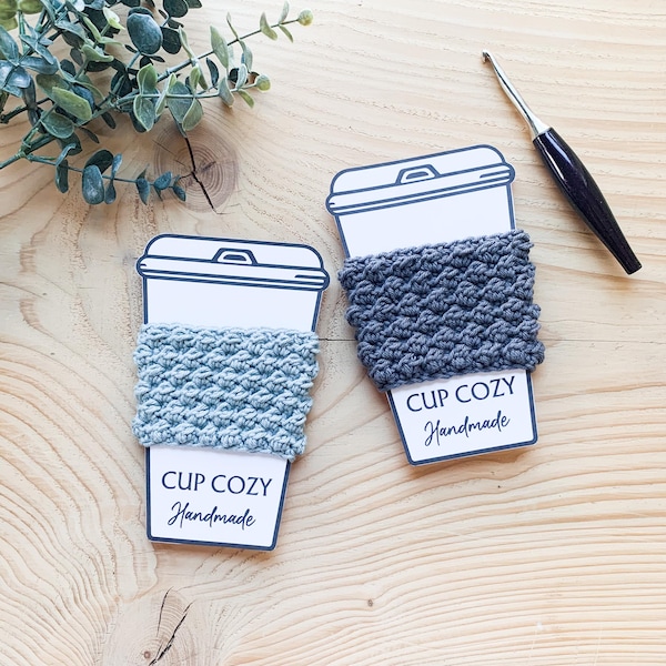 MOTIF AU CROCHET Tasse confortable, café au crochet confortable, porte-gobelet cadeau rapide, idée cadeau, cadeau pour amateur de café, crochet respectueux de l'environnement, crochet facile