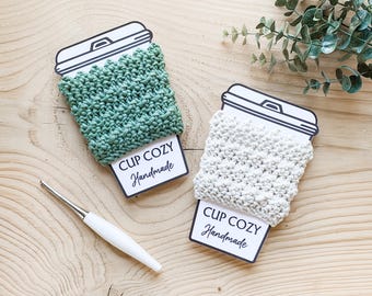 CROCHET PATTERN Cup Cozy, Crochet Cozy Pattern, Cup Holder, Coffee Lover Gift, Crochet Cup Cozy, Cup Sleeve, Iced Cozy, Reusable Gift