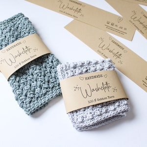 PRINTABLE Washcloth Wrap Labels | Crochet Knit Washcloth Tags | PDF ...