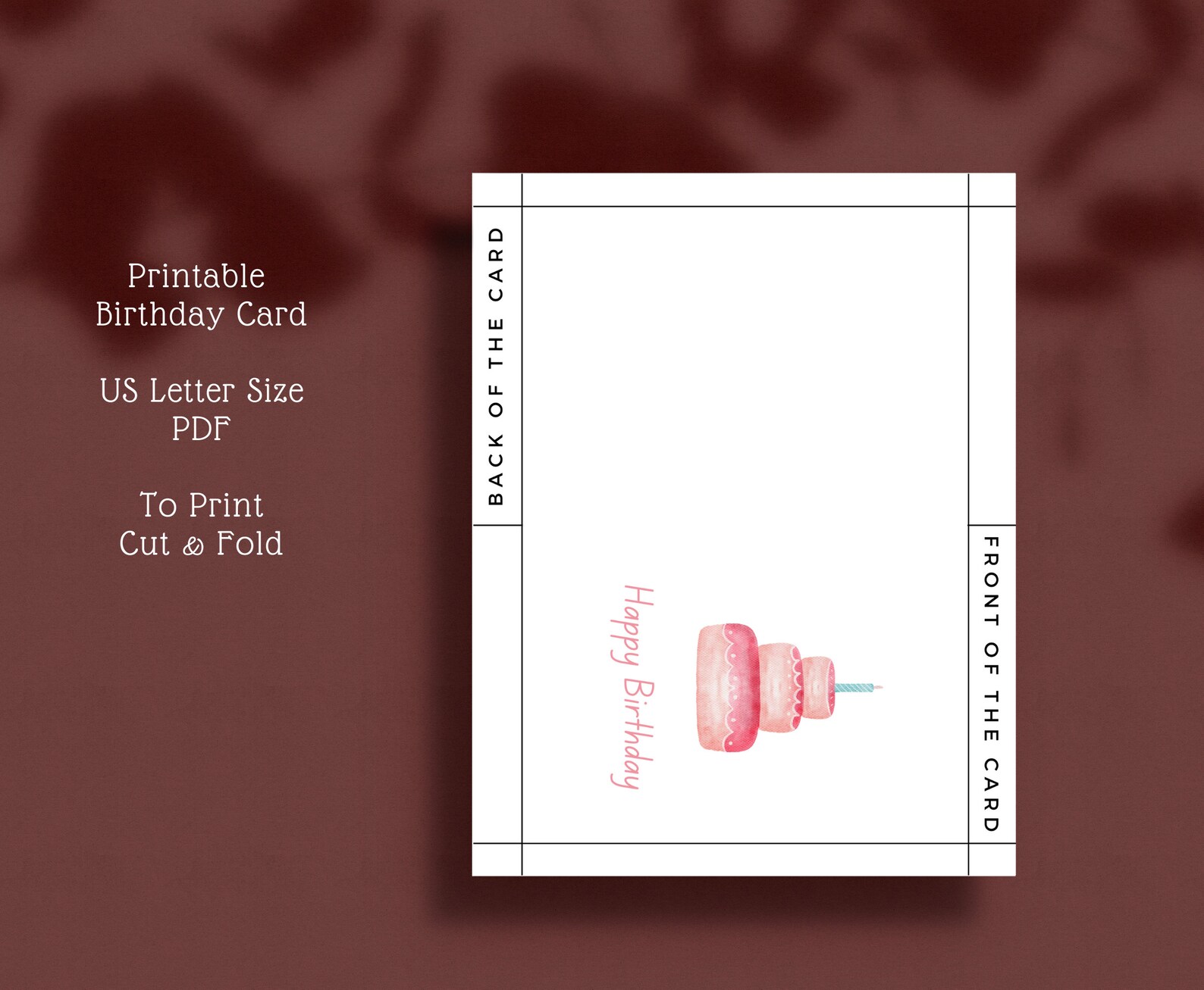 Printable Birthday, Printable Card, Digital Card, Printable Birthday ...